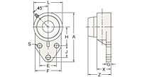 Set Screw Locking Three-Bolt Flange Bracket Unit With Open Cover, BFBL200MZ2C Series-2