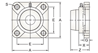 Set Screw Locking Four-Bolt Flange Unit With Open Cover, BFPL200MZ2C Series-2