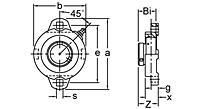 Set Screw Locking Two-Bolt Flange Unit, BFX200 Series-2