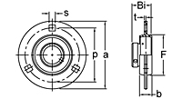 Set Screw Locking Pressed Steel Three-Bolt Flange Unit, BPF200 Series-2