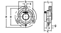 Set Screw Locking Three-Bolt Flange Unit, BTM200 Series-2