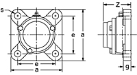 Set Screw Locking Four-Bolt Flange Unit With Closed Cover, CUCF200CE Series-2