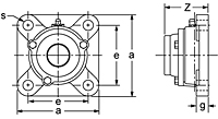 Set Screw Locking Four-Bolt Flange Unit With Open Cover, CUCF200C Series-2