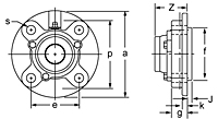 Set Screw Locking Piloted Flange Cartridge Unit With Open Cover, CUCFC200C Series-2