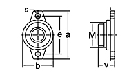 Eccentric Collar Locking Two-Bolt Flange Unit With Open Cover, KFL000C Series-2