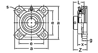 Eccentric Collar Locking Four-Bolt Flange Unit, KHLF200/KHF200 Series-2