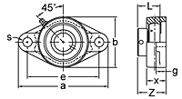 Eccentric Collar Locking Two-Bolt Flange Unit, KHFT200 Series-2