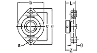 Eccentric Collar Locking Two-Bolt Flange Unit, KHLCTE200 Series-2