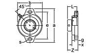 Eccentric Collar Locking Two-Bolt Flange Unit, KHLFL200 Series-2