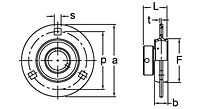 Eccentric Collar Locking Pressed Steel Three-Bolt Flange Unit, KHPF200 Series-2