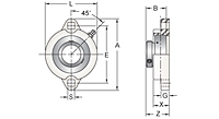 Set Screw Locking Two-Bolt Flange Unit, MBLX200 Series-2