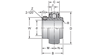 Stainless Steel Set Screw Locking Bearing Insert, MUC200 Series-2