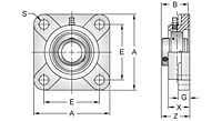 Set Screw Locking Four-Bolt Flange Unit, MUCF200 Series-2