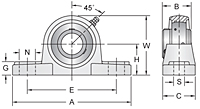 Set Screw Locking Pillow Block Unit, MUCP200 Series-2