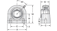 Set Screw Locking Tapped Base Pillow Block Unit, MUCTB200 Series-2