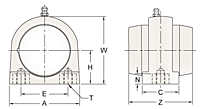 Set Screw Locking Tapped Base Pillow Block Unit With Open and Closed Covers, MUCTBL200CE Series-2