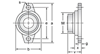 Eccentric Collar Locking Two-Bolt Flange Unit With Open Cover, MUFL000C Series-2