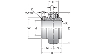 Kanigen Protection Set Screw Locking Bearing Insert, UC200MZ20 Series