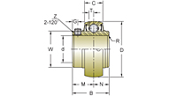 Zinc Protection Set Screw Locking Bearing Insert, UC200MZ2 Series-2