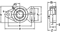 Set Screw Locking Adjustable Two-Bolt Flange Unit, UCFA200 Series-2