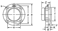 Set Screw Locking Piloted Flange Cartridge Unit With Closed Cover, UCFC200CE Series-2