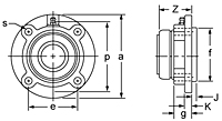 Set Screw Locking Piloted Flange Cartridge Unit With Open Cover, UCFC200C Series-2