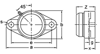 Set Screw Locking Two-Bolt Flange Unit With Closed Cover, UCFL200CE Series-2