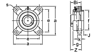 Set Screw Locking Piloted Four-Bolt Flange Unit, UCFS300 Series-2