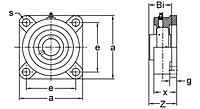 Set Screw Locking Four-Bolt Flange Unit, UCFU300 Series-2