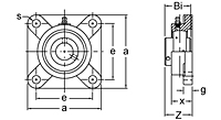 Set Screw Locking Four-Bolt Flange Unit, UCFX00 Series-2