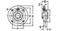 Set Screw Locking Piloted Flange Cartridge Unit, UCME200 Series-2