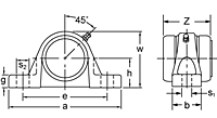 Set Screw Locking Pillow Block Unit With Open and Closed Covers, UCP200CE Series-2