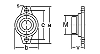 Eccentric Collar Locking Two-Bolt Flange Unit With Open Cover, UFL000C Series-2