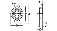 Eccentric Collar Locking Two-Bolt Flange Unit, UFL000 Series-2