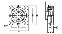 Eccentric Collar Locking Four-Bolt Flange Unit, UGCJO300 Series-2