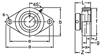 Eccentric Collar Locking Piloted Two-Bolt Flange Unit, UGCJTZ200 Series-2