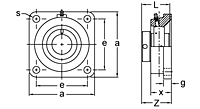 Eccentric Collar Locking Four-Bolt Flange Unit, UGSLF200 Series-2