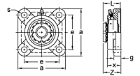 Adapter Sleeve Locking Four-Bolt Flange Unit, UKF200+H Series-2