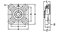 Adapter Sleeve Locking Four-Bolt Flange Unit, UKF300+H Series-2