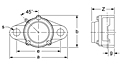 Set Screw Locking Two-Bolt Flange Unit With Closed Cover, CUCFL200CE Series-2