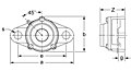 Set Screw Locking Two-Bolt Flange Unit With Open Cover, CUCFL200C Series-2