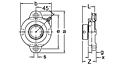 Eccentric Collar Locking Two-Bolt Flange Unit, KHFX200 Series-2