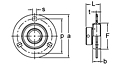 Eccentric Collar Locking Pressed Steel Three-Bolt Flange Unit, KHPF200 Series-2