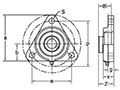 Set Scrw Locking Triangle Three-Bolt Flange Unit, BCFTR200 Series-2