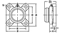 Set Screw Locking Four-Bolt Flange Unit With Closed Cover, UCF200CE Series-2