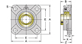 Set Screw Locking Four-Bolt Flange Unit, UCF200NPMZ2 Series-2