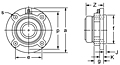 Set Screw Locking Piloted Flange Cartridge Unit With Open Cover, UCFC200C Series-2