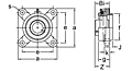 Set Screw Locking Piloted Four-Bolt Flange Unit, UCFS300 Series-2